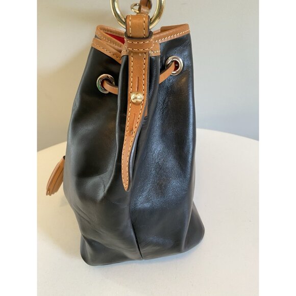 Dooney & Bourke Wexford Tasha Black Leather Drawstring Shoulder Bag Purse - Picture 8 of 12